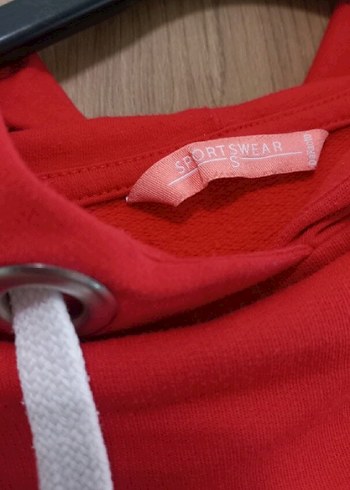 s Beden Kırmızı Kadın Kapüşonlu Sweatshirt