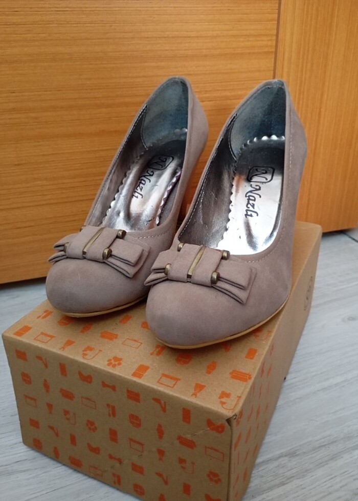 Şık Kahverengi Topuklu Ayakkabı 39 Numara - Görsel 2