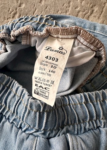 Düğmeli buz mavisi kot çocuk-Uzun Denim Etek - Görsel 3