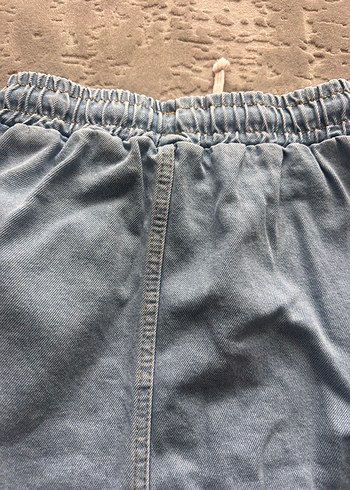 Düğmeli buz mavisi kot çocuk-Uzun Denim Etek - Görsel 5