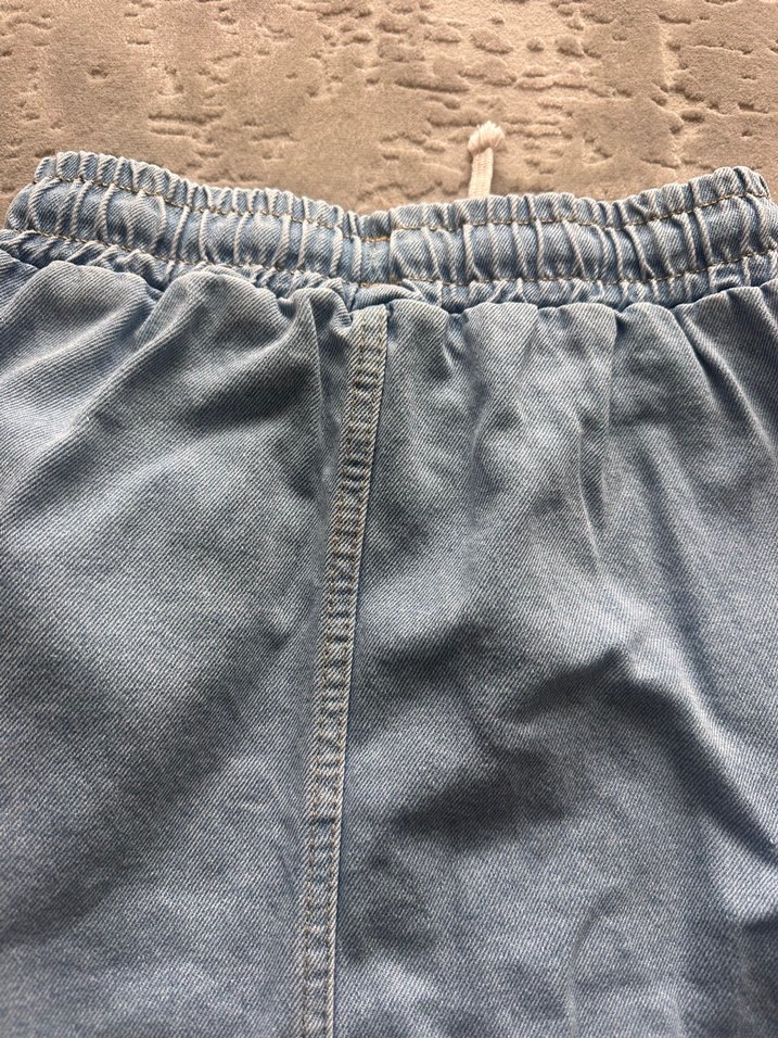 Düğmeli buz mavisi kot çocuk-Uzun Denim Etek - Görsel 5