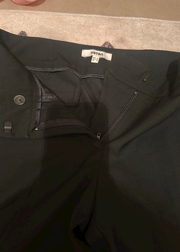 Mango- Kadın  Siyah Kumaş Kemerli Ofis Pantolonu - Görsel 4