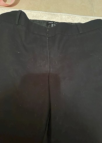 Mango- Kadın  Siyah Kumaş Kemerli Ofis Pantolonu - Görsel 8