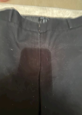 Mango- Kadın  Siyah Kumaş Kemerli Ofis Pantolonu - Görsel 7