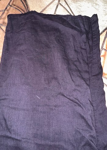 Koton- Siyah Keten Bol Kesim Kadın Pantolon şile bezi gibi kumaş - Görsel 6