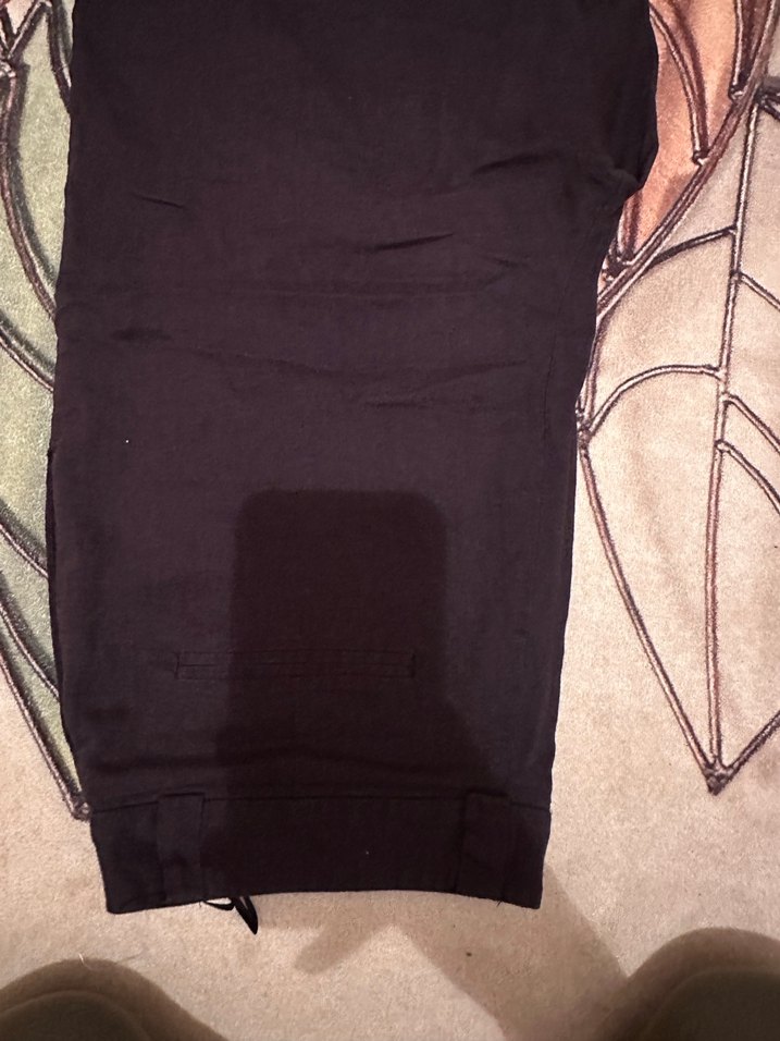 Koton- Siyah Keten Bol Kesim Kadın Pantolon şile bezi gibi kumaş - Görsel 5