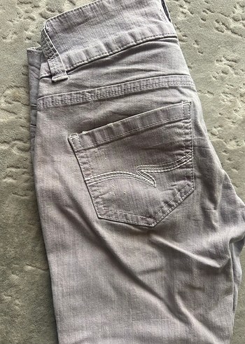 Lila renk Düğmeli Kadın Denim Pantolon-S beden - Görsel 6