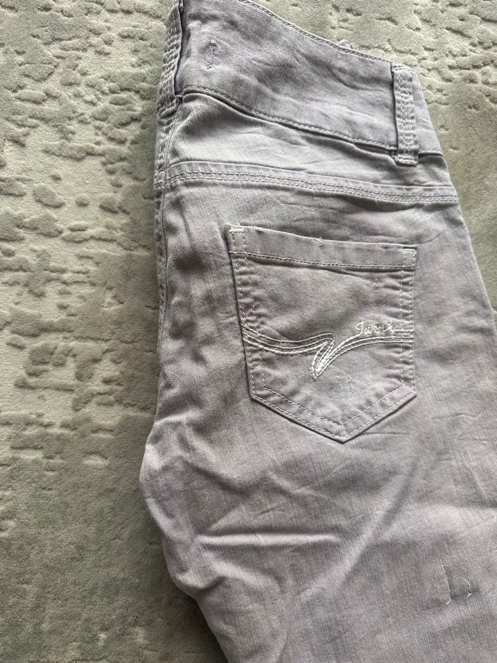 Lila renk Düğmeli Kadın Denim Pantolon-S beden - Görsel 5