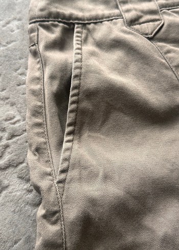 Bej Midi Keten Kadın Etek-Cepli kargo model - Görsel 4