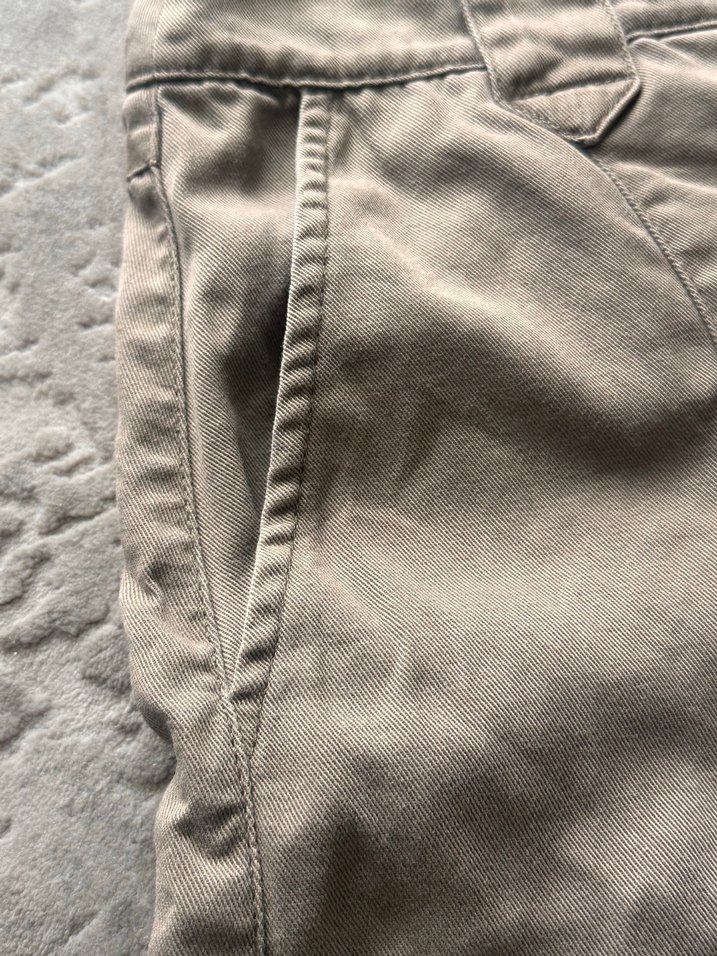 Bej Midi Keten Kadın Etek-Cepli kargo model - Görsel 4