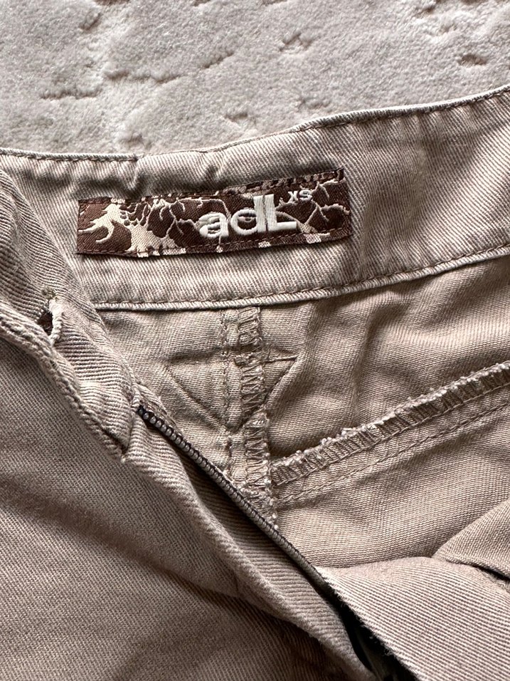 Bej Midi Keten Kadın Etek-Cepli kargo model - Görsel 5