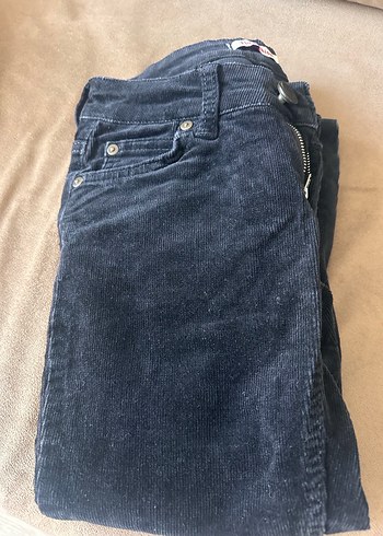 Kadife Siyah Kadın Kot Pantolon-Sıfır - Görsel 6