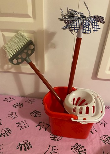 Pembe Mutfak Oyuncak Seti ve temizlik seti - Görsel 5