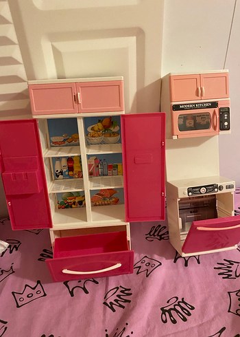 Pembe Mutfak Oyuncak Seti ve temizlik seti - Görsel 3