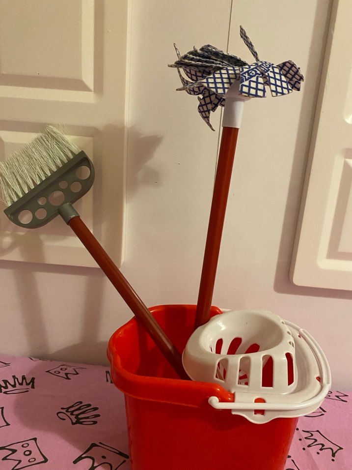 Pembe Mutfak Oyuncak Seti ve temizlik seti - Görsel 4