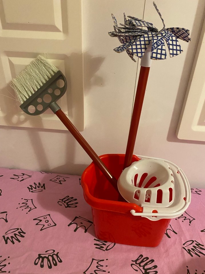 Pembe Mutfak Oyuncak Seti ve temizlik seti - Görsel 5