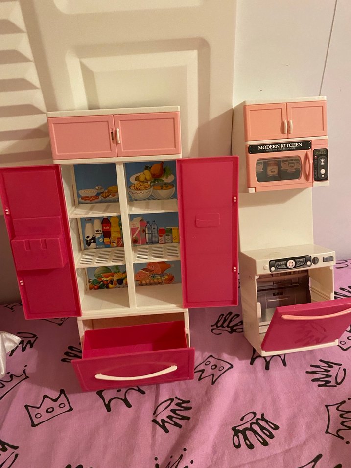 Pembe Mutfak Oyuncak Seti ve temizlik seti - Görsel 3