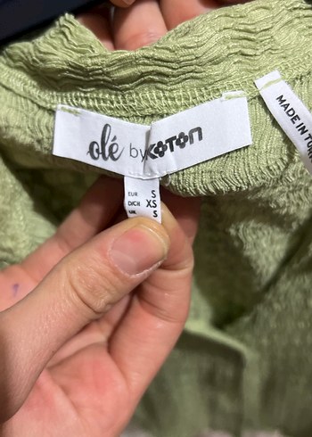 Düğmeli Yeşil Keten Kadın Gömlek - Görsel 2