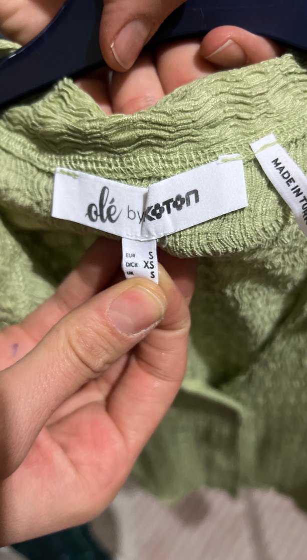 Düğmeli Yeşil Keten Kadın Gömlek - Görsel 2