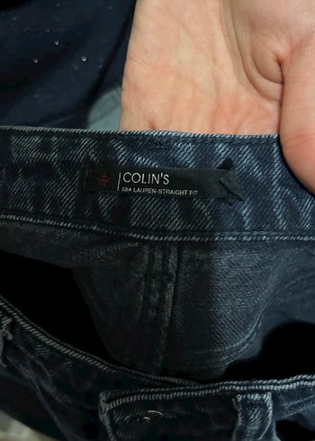 Kadın Gri Kemerli Geniş Kesim Midi Kot Pantolon - Görsel 2