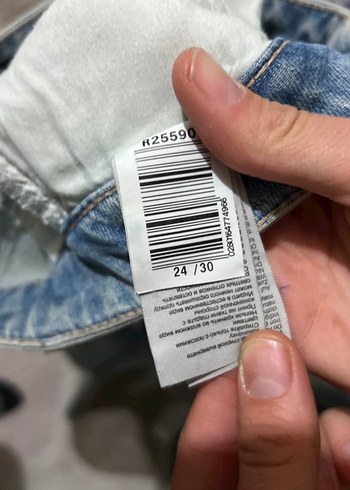 Gri Bol Kesim Midi Kot Pantolon - Görsel 4