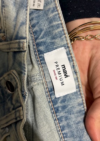 Gri Bol Kesim Midi Kot Pantolon - Görsel 3