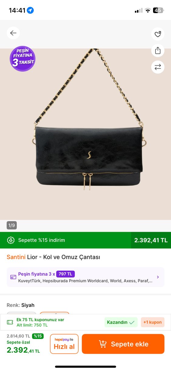 SANTİNİ LİOR KOL VE OMUZ ÇANTASI - Görsel 5