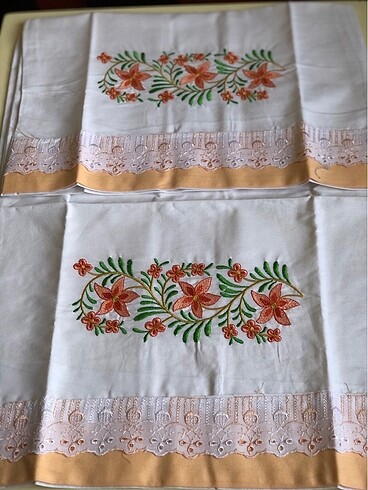  2 adet vintage işlemeli yastık kılıfı