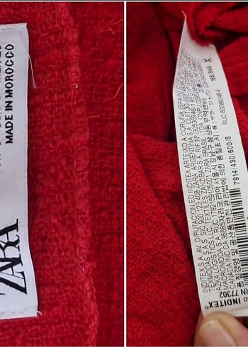 Zara Düğmeli Kırmızı Kadın Keten Ceket