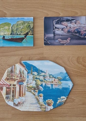 Pastel Renkli Mavi Manzara ve Figürlü Tablolar