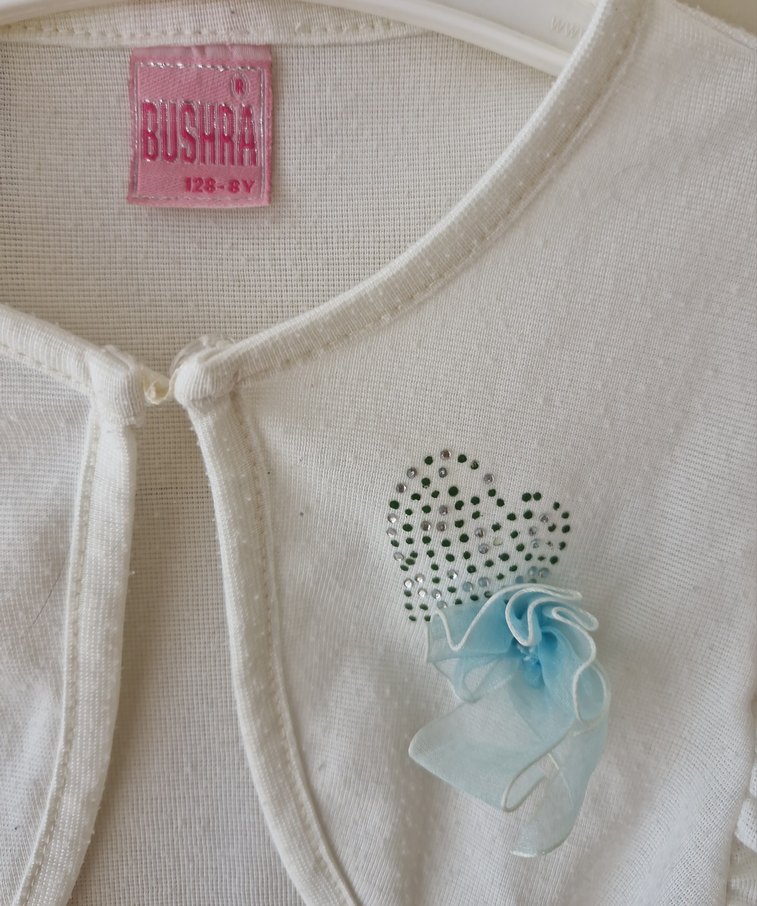 Kız Çocuk Beyaz Düğmeli Bolero - Görsel 3