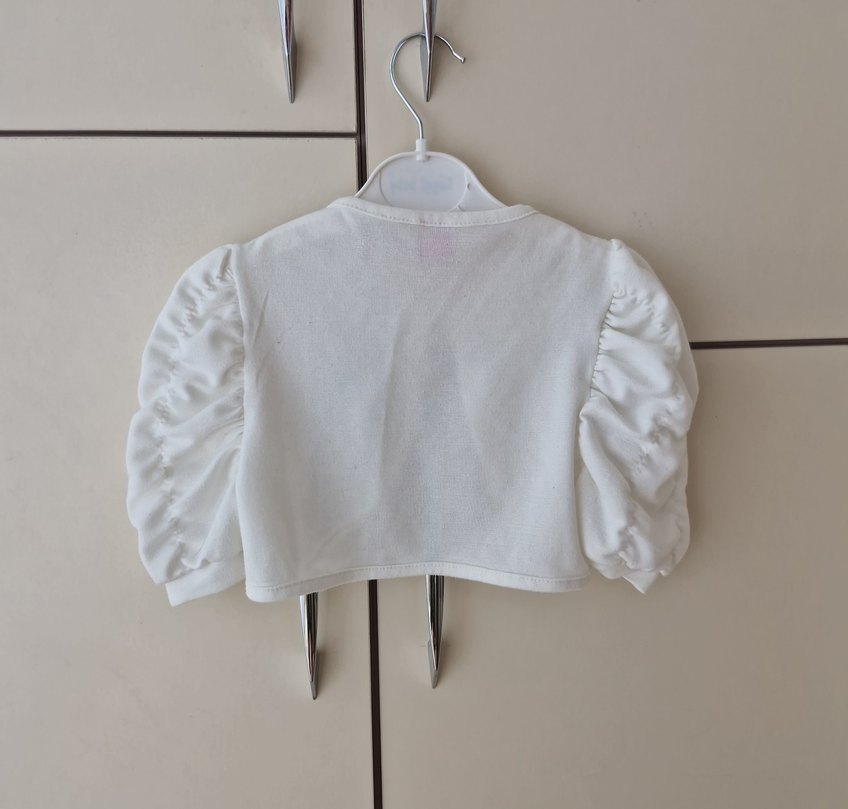 Kız Çocuk Beyaz Düğmeli Bolero - Görsel 2