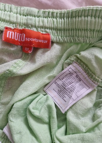 Yeşil Keten Şort - Görsel 3