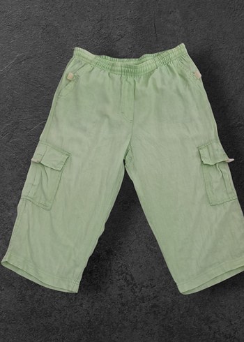 Yeşil Keten Şort - Görsel 2