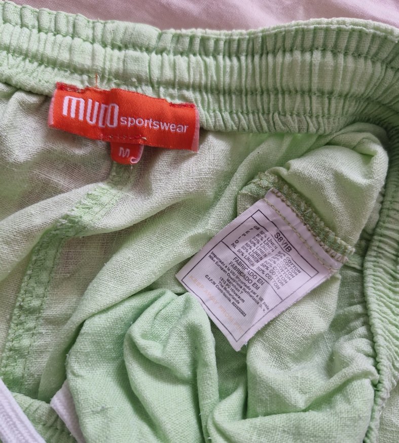 Yeşil Keten Şort - Görsel 3