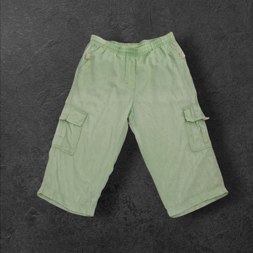 Yeşil Keten Şort - Görsel 2