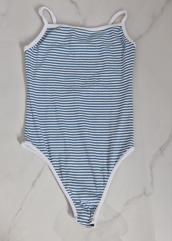 Mavi Çizgili Askılı Body - Görsel 2