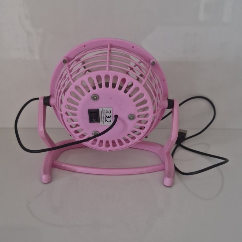USB Girişli Pembe Masaüstü Vantilatör - Görsel 2