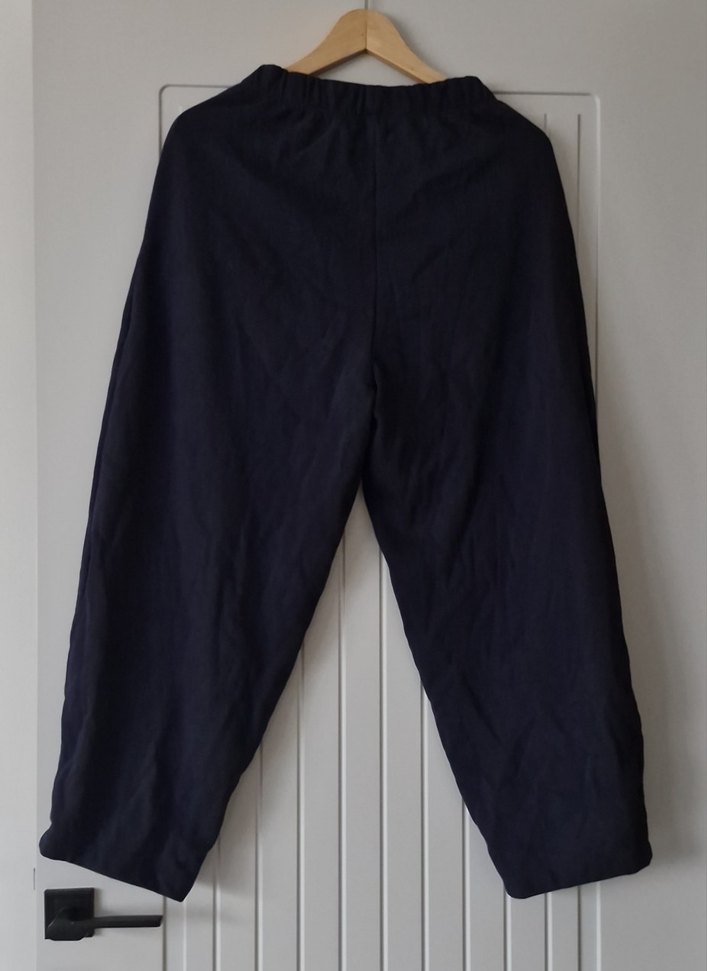 Lacivert Kadın Keten Rahat Kesim Eşofman - Görsel 2