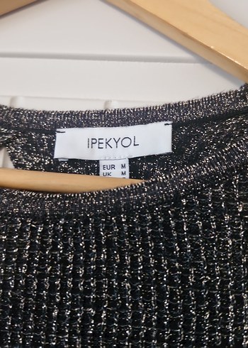 Pırıltılı Büzgülü Kollu Triko Kazak - Görsel 4