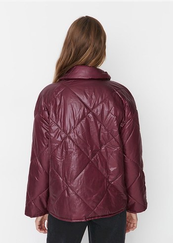 s Beden bordo Renk Bordo oversize şişme mont