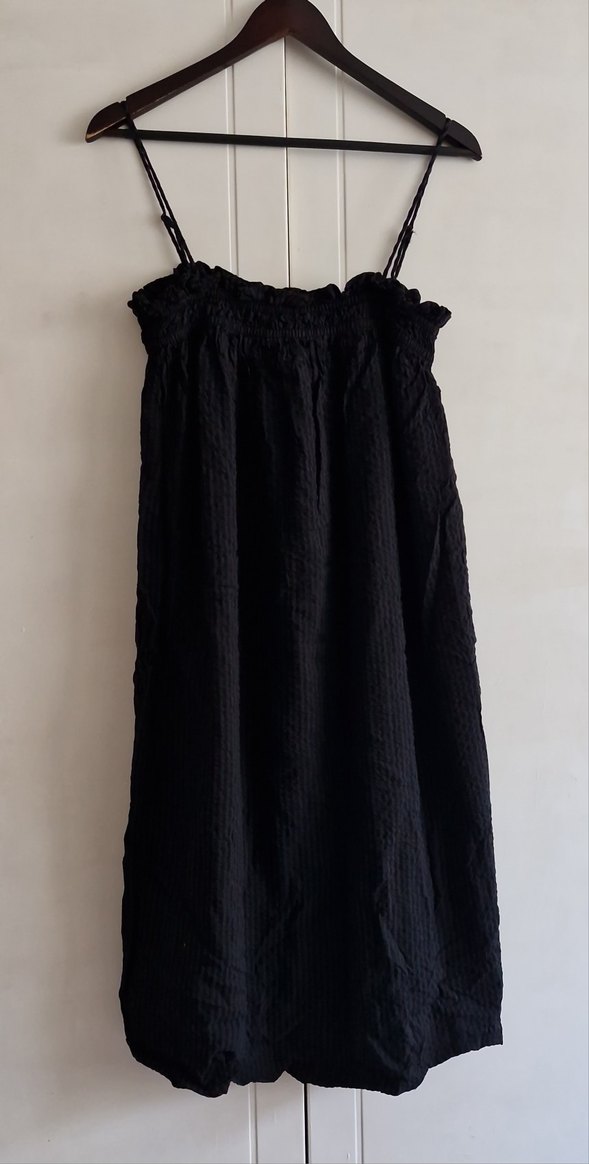 Kadın Siyah Askılı Midi Elbise - Görsel 3