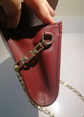 Askılı bordo çanta - Görsel 8