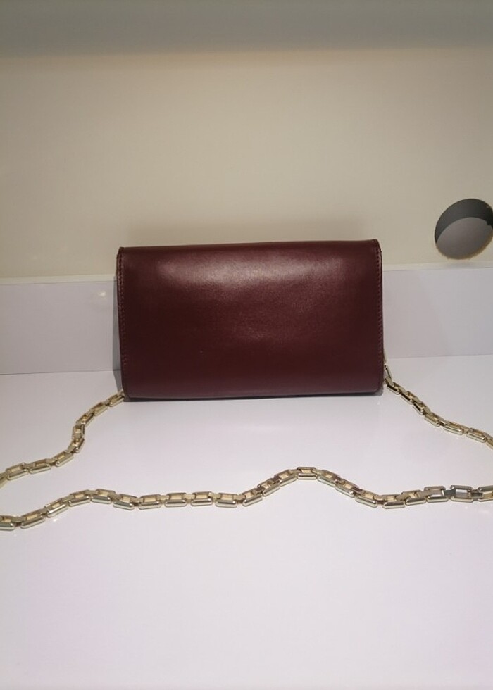 Askılı bordo çanta - Görsel 3