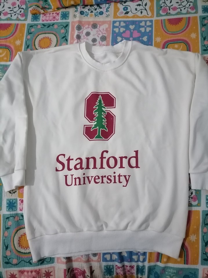 Beyaz Stanford Üniversite Baskılı Kadın Sweatshirt - Görsel 2