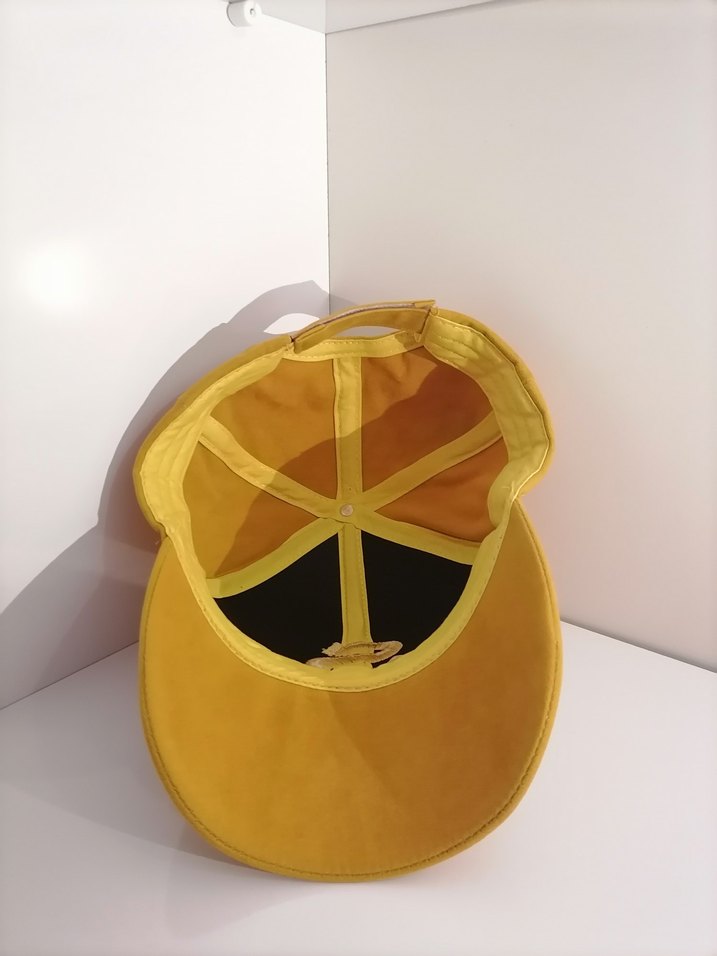 S Harfli Sarı Süet Kadın Şapka - Görsel 3