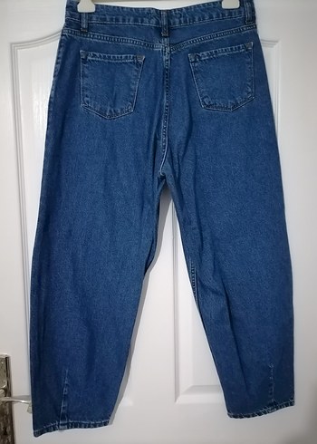 Lacivert Bol Kesim Midi Kadın Kot Pantolon - Görsel 2