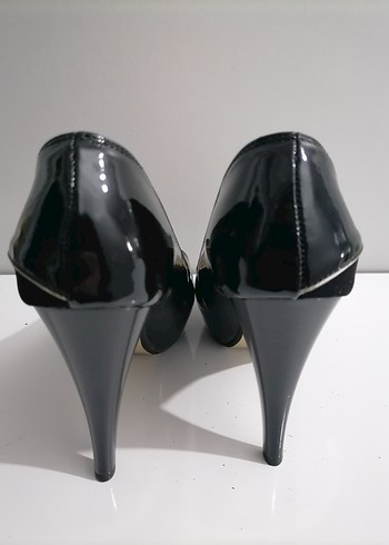 Siyah Pliseli Stiletto Topuklu Kadın Ayakkabı - Görsel 6