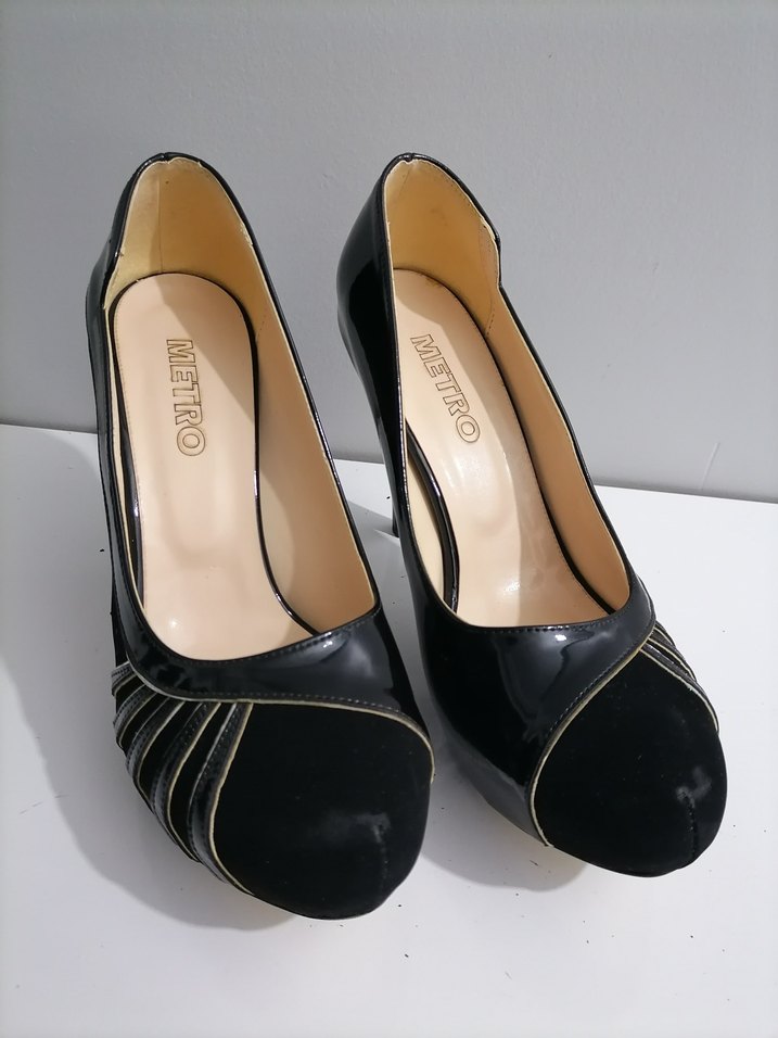 Siyah Pliseli Stiletto Topuklu Kadın Ayakkabı - Görsel 3