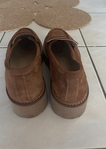 Derimod Derimod Kadın Kahverengi Süet Platform Topuklu Loafer